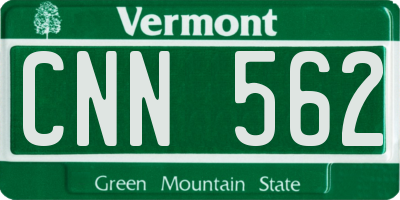 VT license plate CNN562