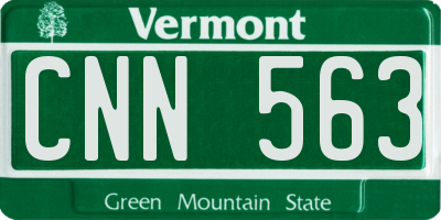 VT license plate CNN563