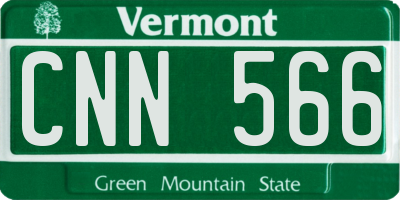 VT license plate CNN566