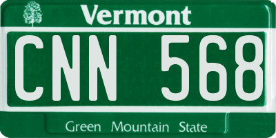 VT license plate CNN568