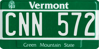 VT license plate CNN572