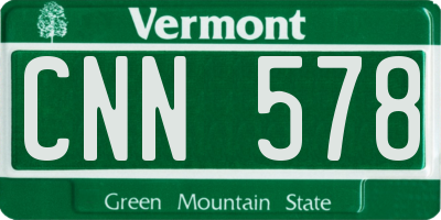 VT license plate CNN578