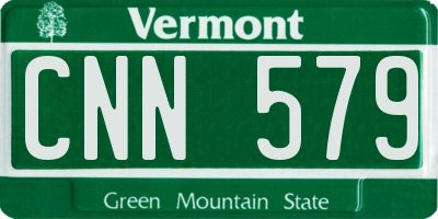 VT license plate CNN579