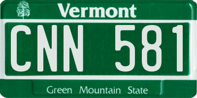 VT license plate CNN581