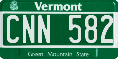 VT license plate CNN582