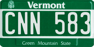 VT license plate CNN583