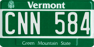 VT license plate CNN584