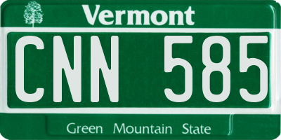 VT license plate CNN585