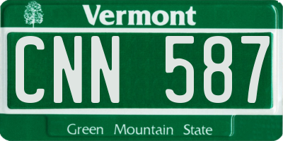 VT license plate CNN587