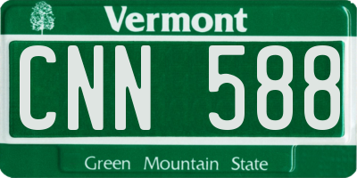 VT license plate CNN588