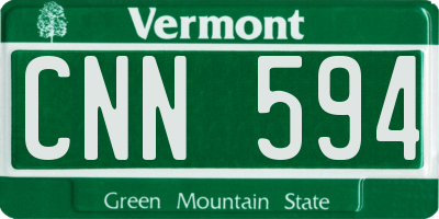 VT license plate CNN594