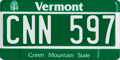 VT license plate CNN597