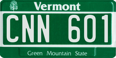 VT license plate CNN601