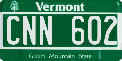 VT license plate CNN602