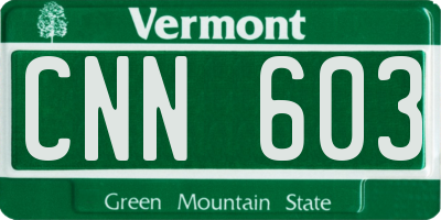 VT license plate CNN603