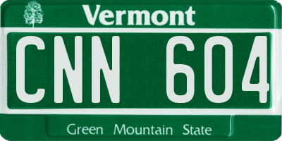 VT license plate CNN604