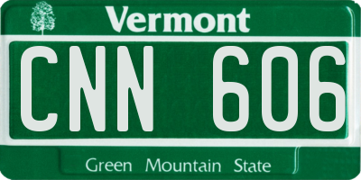 VT license plate CNN606