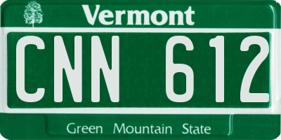 VT license plate CNN612