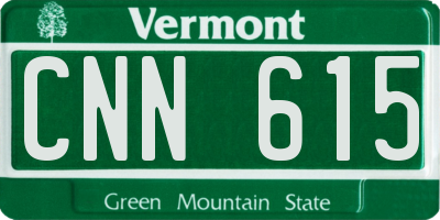 VT license plate CNN615
