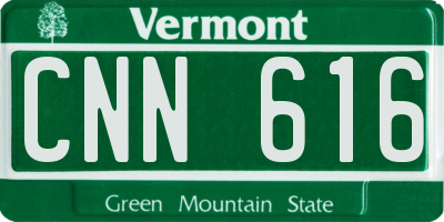 VT license plate CNN616
