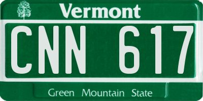 VT license plate CNN617