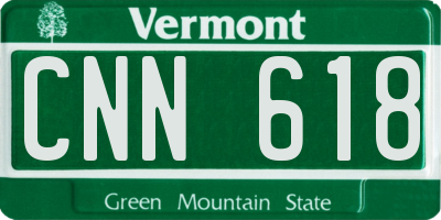 VT license plate CNN618