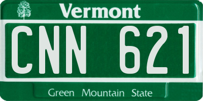 VT license plate CNN621