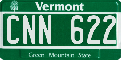 VT license plate CNN622