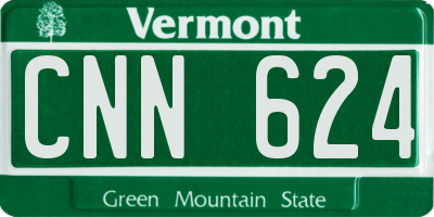 VT license plate CNN624