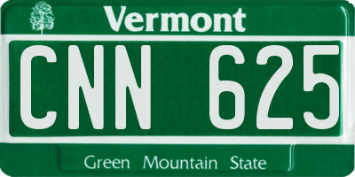 VT license plate CNN625