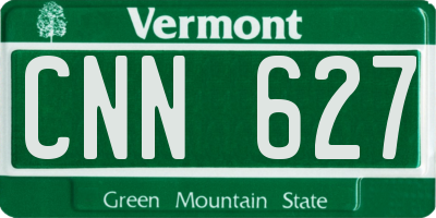 VT license plate CNN627