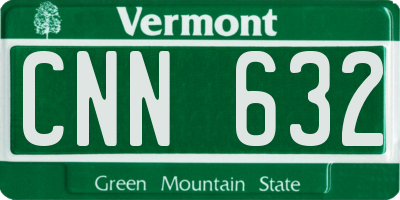 VT license plate CNN632