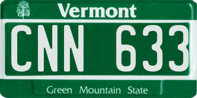 VT license plate CNN633