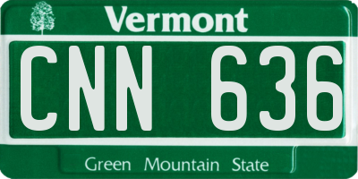 VT license plate CNN636