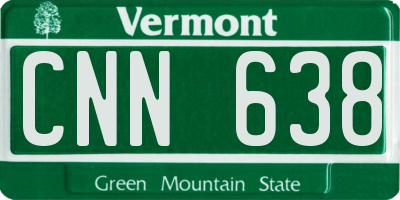 VT license plate CNN638