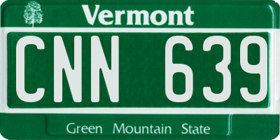 VT license plate CNN639