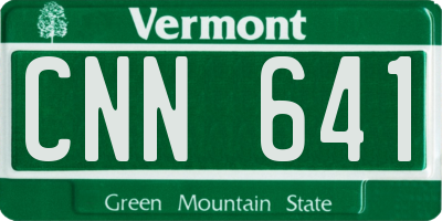 VT license plate CNN641