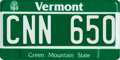 VT license plate CNN650
