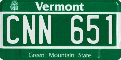 VT license plate CNN651