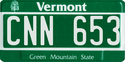 VT license plate CNN653