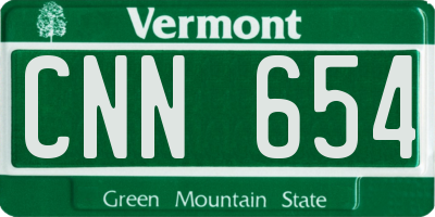 VT license plate CNN654