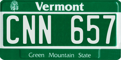VT license plate CNN657