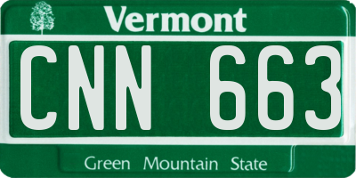 VT license plate CNN663