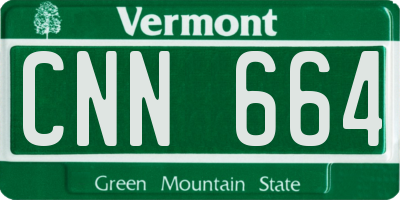 VT license plate CNN664