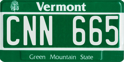 VT license plate CNN665