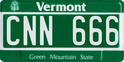 VT license plate CNN666