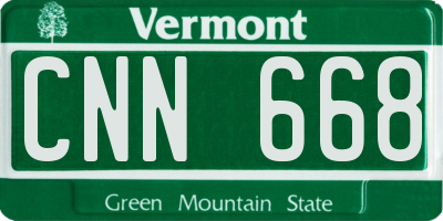 VT license plate CNN668