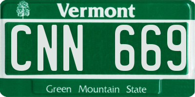 VT license plate CNN669