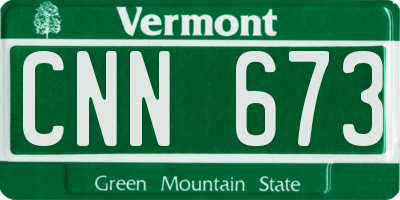 VT license plate CNN673