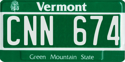 VT license plate CNN674